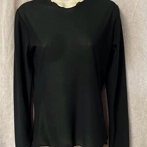 Esprit Black Scalloped Long Sleeve Blouse